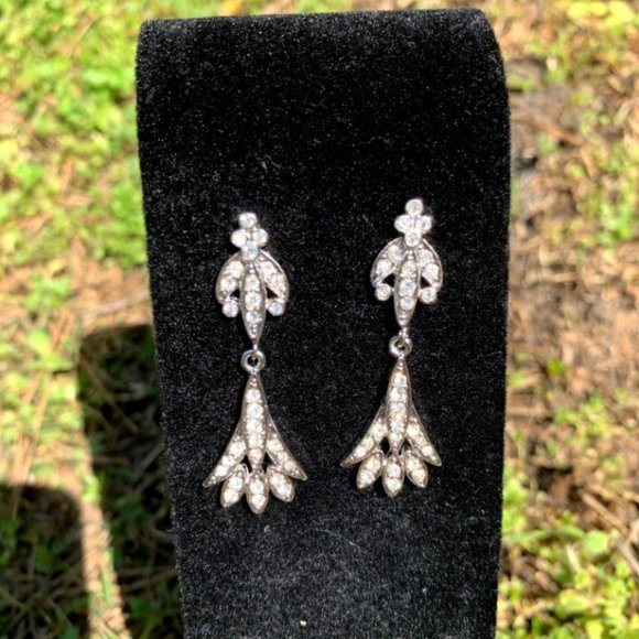 Vintage Jewelry - Vintage Drop Dangle Rhinestone Statement Earrings